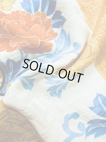 画像20: L0728F  振袖 女性用着物  シルク(正絹)   オフ ホワイト, 桜 【中古】 【USED】 【リサイクル】 ★★★☆☆ (20)