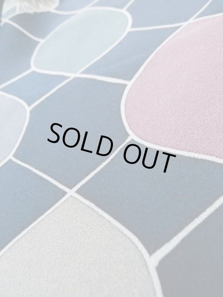 画像10: L0803D  羽織 女性用着物  シルク(正絹)   紺, 花 【中古】 【USED】 【リサイクル】 ★★☆☆☆ (10)