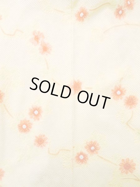 画像3: L0803J  羽織 女性用着物  シルク(正絹) 淡い 薄い 黄色, 花 【中古】 【USED】 【リサイクル】 ★★★☆☆ (3)