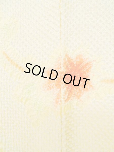 画像5: L0803J  羽織 女性用着物  シルク(正絹) 淡い 薄い 黄色, 花 【中古】 【USED】 【リサイクル】 ★★★☆☆ (5)