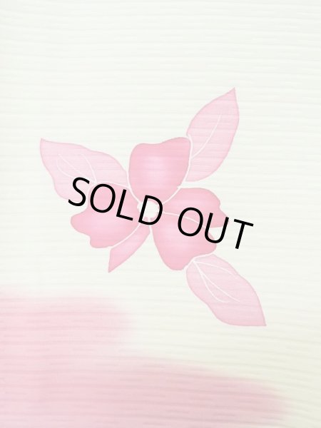 画像7: L0803K  羽織 女性用着物  シルク(正絹)   オフ ホワイト, 花 【中古】 【USED】 【リサイクル】 ★★☆☆☆ (7)