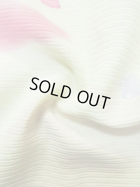 画像12: L0803K  羽織 女性用着物  シルク(正絹)   オフ ホワイト, 花 【中古】 【USED】 【リサイクル】 ★★☆☆☆ (12)