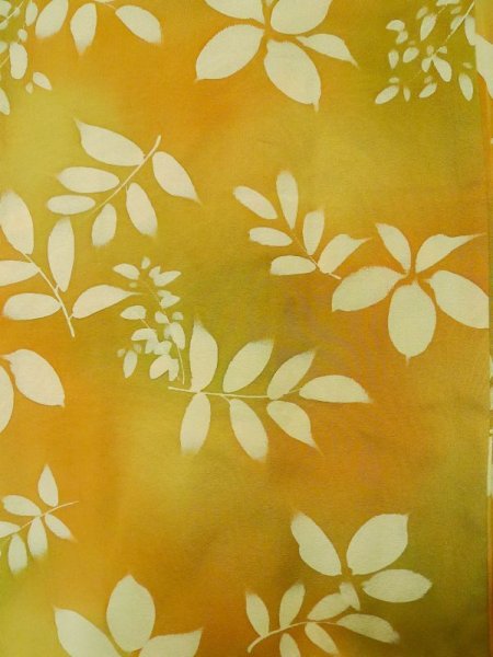 画像4: L0803L  羽織 女性用着物  シルク(正絹) 淡い 茶色み 橙色, 葉 淡い【中古】 【USED】 【リサイクル】 ★★★☆☆ (4)