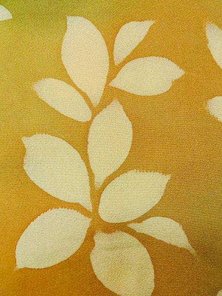 画像7: L0803L  羽織 女性用着物  シルク(正絹) 淡い 茶色み 橙色, 葉 淡い【中古】 【USED】 【リサイクル】 ★★★☆☆ (7)