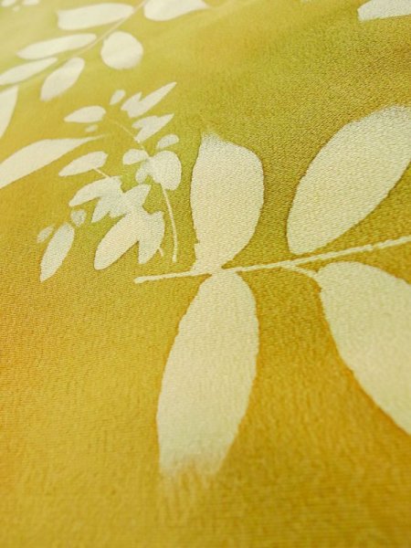 画像10: L0803L  羽織 女性用着物  シルク(正絹) 淡い 茶色み 橙色, 葉 淡い【中古】 【USED】 【リサイクル】 ★★★☆☆ (10)