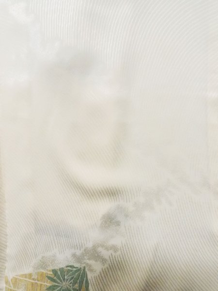 画像5: L0803Q  羽織 女性用着物  シルク(正絹)   白, 花 【中古】 【USED】 【リサイクル】 ★★☆☆☆ (5)