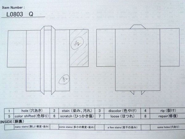 画像15: L0803Q  羽織 女性用着物  シルク(正絹)   白, 花 【中古】 【USED】 【リサイクル】 ★★☆☆☆ (15)