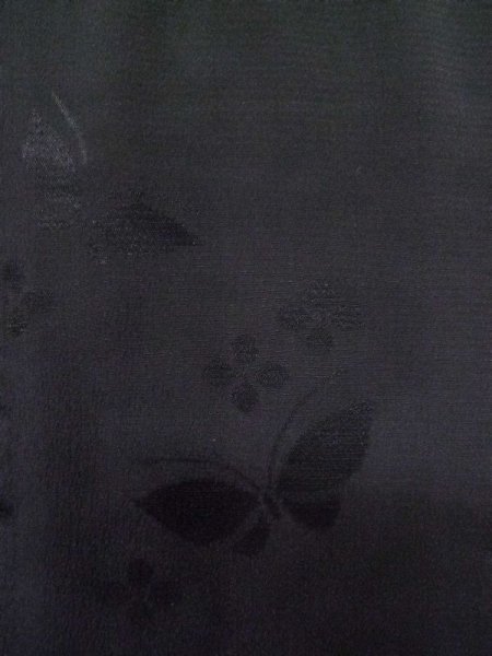 画像7: L0804A  羽織 女性用着物  化繊   黒,  【中古】 【USED】 【リサイクル】 ★★☆☆☆ (7)