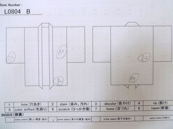 画像12: L0804B  羽織 女性用着物  化繊   黒,  【中古】 【USED】 【リサイクル】 ★★☆☆☆ (12)