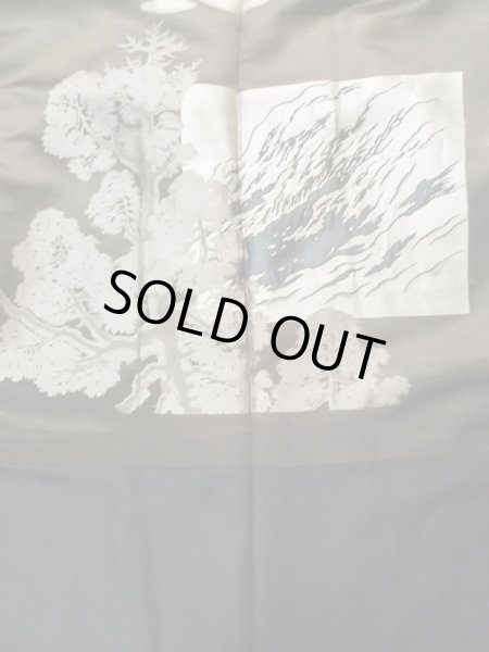 画像5: L0824I  男性用羽織 男性用着物  シルク(正絹)   黒,  【中古】 【USED】 【リサイクル】 ★★☆☆☆ (5)