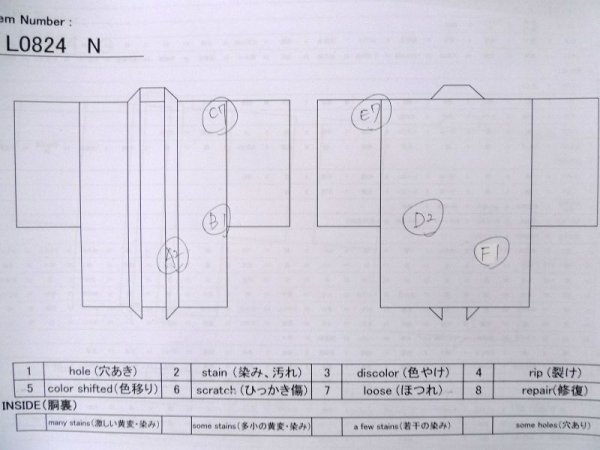 画像11: L0824N  男性用羽織 男性用着物  シルク(正絹)  深い 茶色, 縞 【中古】 【USED】 【リサイクル】 ★☆☆☆☆ (11)