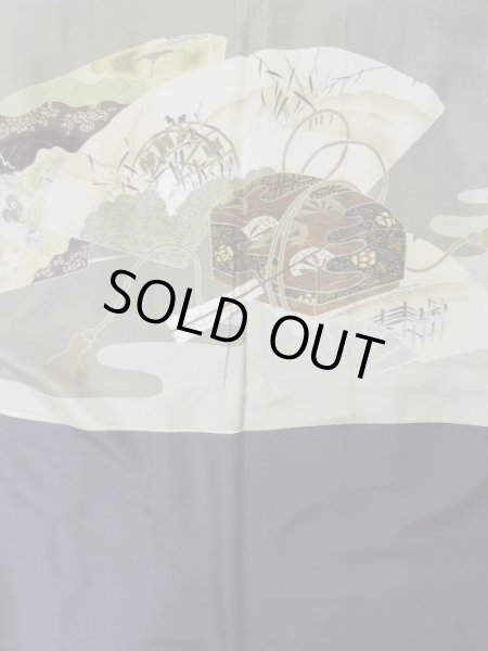 画像4: L0824S  男性用羽織 男性用着物 ひげ シルク（正絹）  深い 紺,  【中古】 【USED】 【リサイクル】 ★☆☆☆☆ (4)