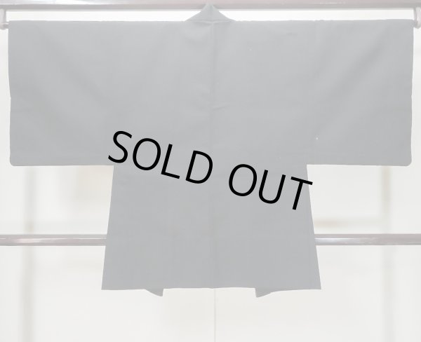 画像2: L0824Y  男性用羽織 男性用着物  ウール  茶色み 黒,  【中古】 【USED】 【リサイクル】 ★★★☆☆ (2)