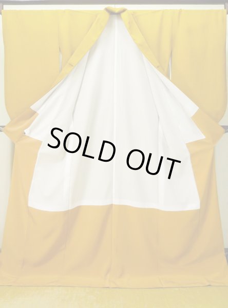 画像2: L0826B Mint  色無地 女性用着物  化繊   山吹,  【中古】 【USED】 【リサイクル】 ★★★★☆ (2)