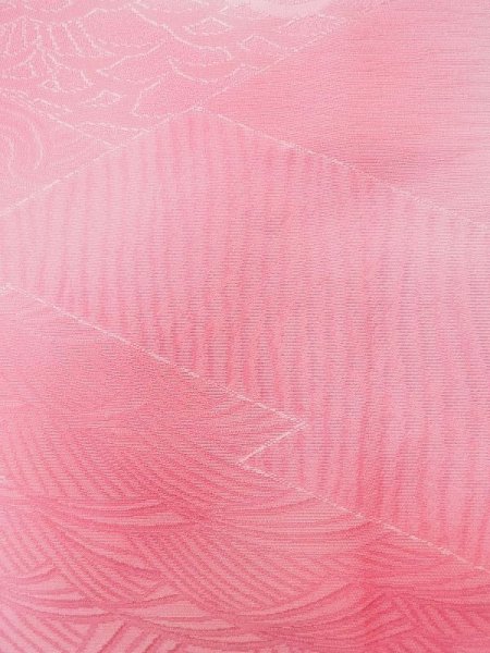 画像7: L0826O  色無地 女性用着物  シルク(正絹)  薄い 桃色, ぼかし 【中古】 【USED】 【リサイクル】 ★★★☆☆ (7)