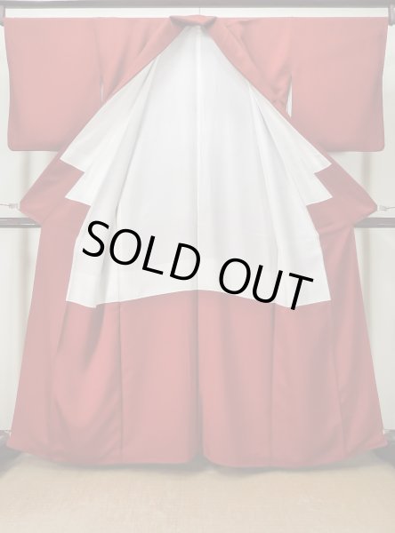 画像2: L0826T  色無地 女性用着物  シルク(正絹)   えんじ,  【中古】 【USED】 【リサイクル】 ★★☆☆☆ (2)