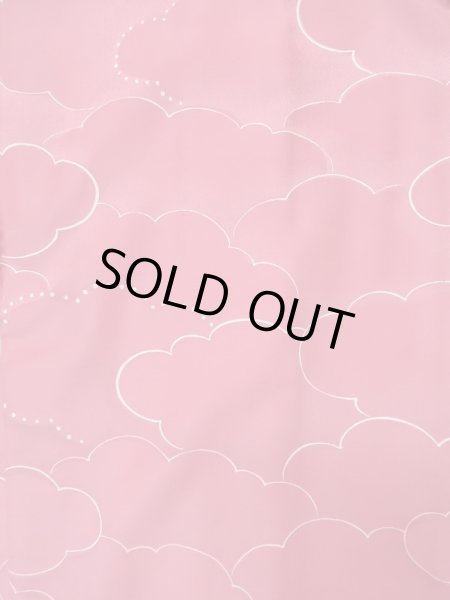 画像3: L0907A  羽織 女性用着物  化繊   桃色, 雲 【中古】 【USED】 【リサイクル】 ★★☆☆☆ (3)