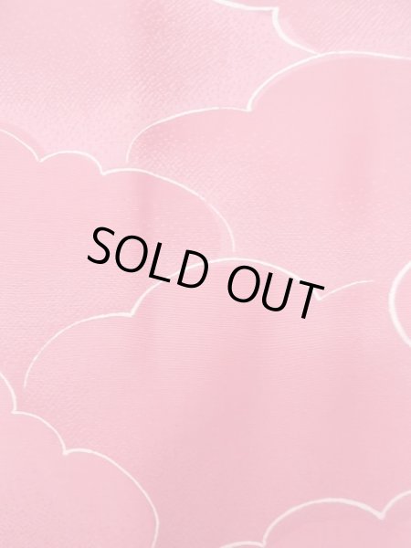 画像5: L0907A  羽織 女性用着物  化繊   桃色, 雲 【中古】 【USED】 【リサイクル】 ★★☆☆☆ (5)