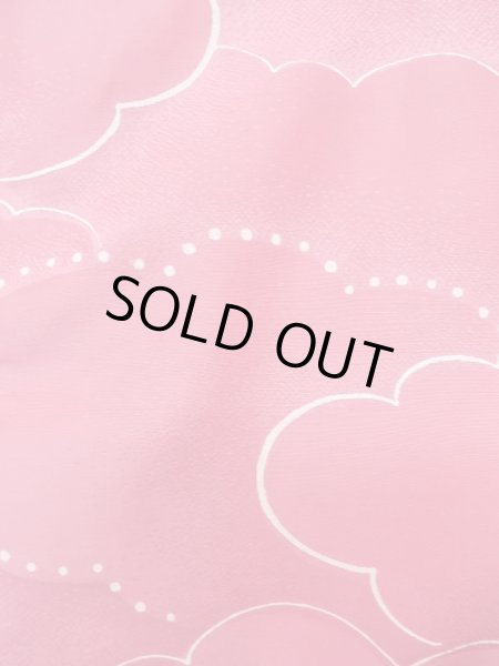 画像6: L0907A  羽織 女性用着物  化繊   桃色, 雲 【中古】 【USED】 【リサイクル】 ★★☆☆☆ (6)