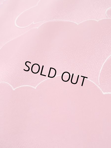 画像8: L0907A  羽織 女性用着物  化繊   桃色, 雲 【中古】 【USED】 【リサイクル】 ★★☆☆☆ (8)