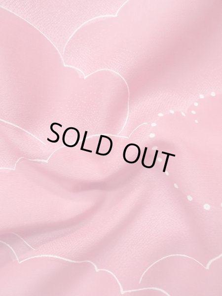 画像11: L0907A  羽織 女性用着物  化繊   桃色, 雲 【中古】 【USED】 【リサイクル】 ★★☆☆☆ (11)