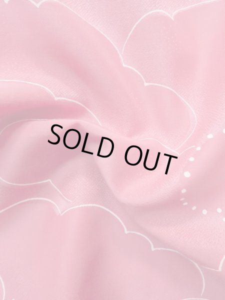 画像12: L0907A  羽織 女性用着物  化繊   桃色, 雲 【中古】 【USED】 【リサイクル】 ★★☆☆☆ (12)