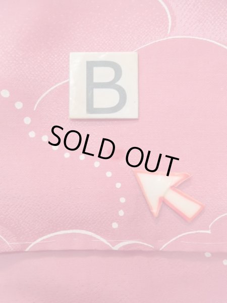 画像15: L0907A  羽織 女性用着物  化繊   桃色, 雲 【中古】 【USED】 【リサイクル】 ★★☆☆☆ (15)