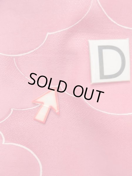 画像17: L0907A  羽織 女性用着物  化繊   桃色, 雲 【中古】 【USED】 【リサイクル】 ★★☆☆☆ (17)