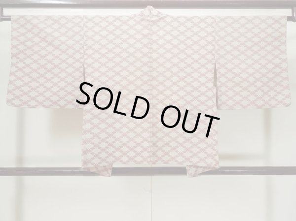 画像2: L0907C  羽織 女性用着物  化繊 淡い 薄い えんじ, 抽象的模様 【中古】 【USED】 【リサイクル】 ★☆☆☆☆ (2)