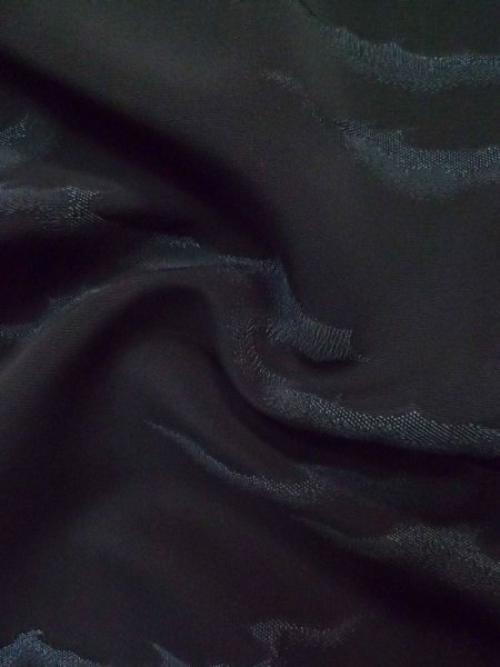 画像13: L0907J  羽織 女性用着物  シルク(正絹)   黒, 抽象的模様 【中古】 【USED】 【リサイクル】 ★★★☆☆ (13)