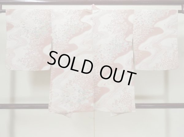 画像2: L0907N  羽織 女性用着物  シルク(正絹)  淡い 桃色, 菊 【中古】 【USED】 【リサイクル】 ★★☆☆☆ (2)