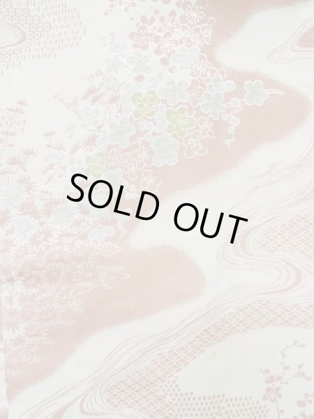 画像3: L0907N  羽織 女性用着物  シルク(正絹)  淡い 桃色, 菊 【中古】 【USED】 【リサイクル】 ★★☆☆☆ (3)