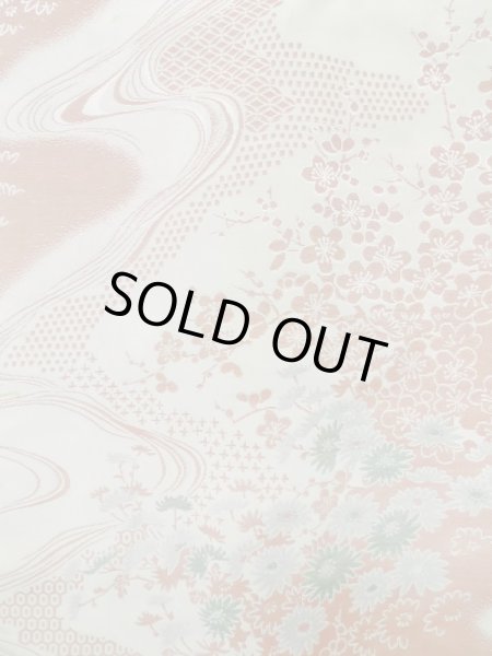 画像4: L0907N  羽織 女性用着物  シルク(正絹)  淡い 桃色, 菊 【中古】 【USED】 【リサイクル】 ★★☆☆☆ (4)