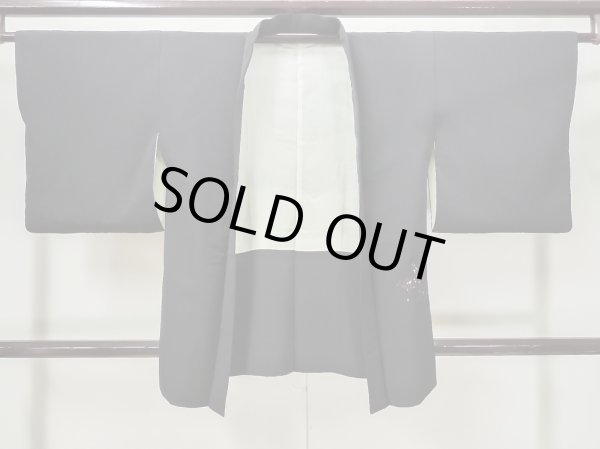 画像1: L0907S Mint  羽織 女性用着物  シルク（正絹）   黒, 木 【中古】 【USED】 【リサイクル】 ★★★★☆ (1)