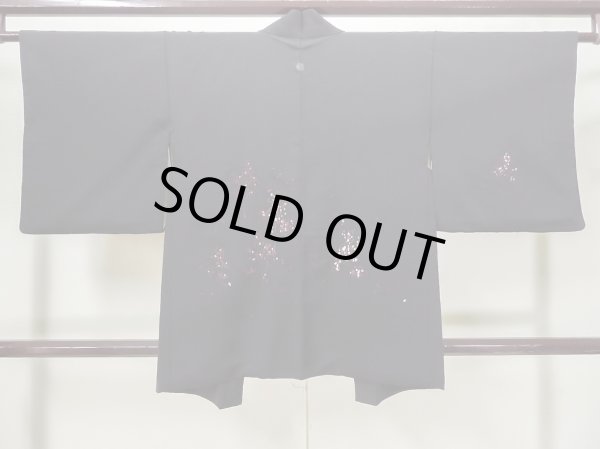 画像2: L0907S Mint  羽織 女性用着物  シルク（正絹）   黒, 木 【中古】 【USED】 【リサイクル】 ★★★★☆ (2)