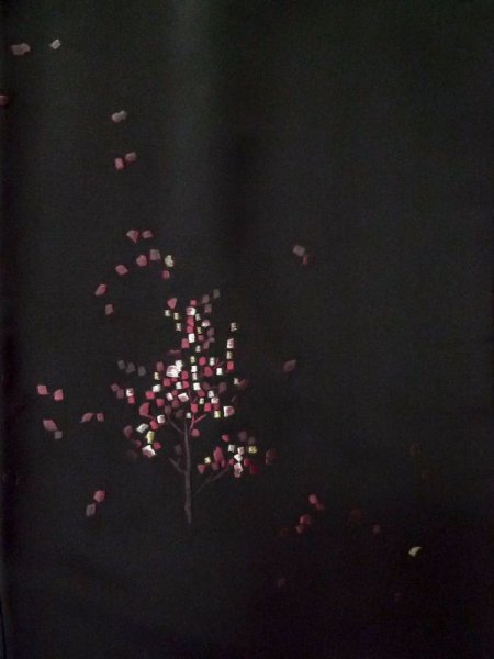 画像5: L0907S Mint  羽織 女性用着物  シルク(正絹)   黒, 木 【中古】 【USED】 【リサイクル】 ★★★★☆ (5)