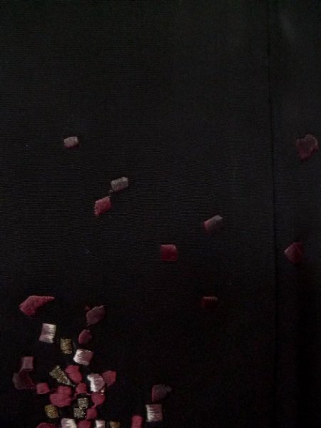 画像8: L0907S Mint  羽織 女性用着物  シルク(正絹)   黒, 木 【中古】 【USED】 【リサイクル】 ★★★★☆ (8)