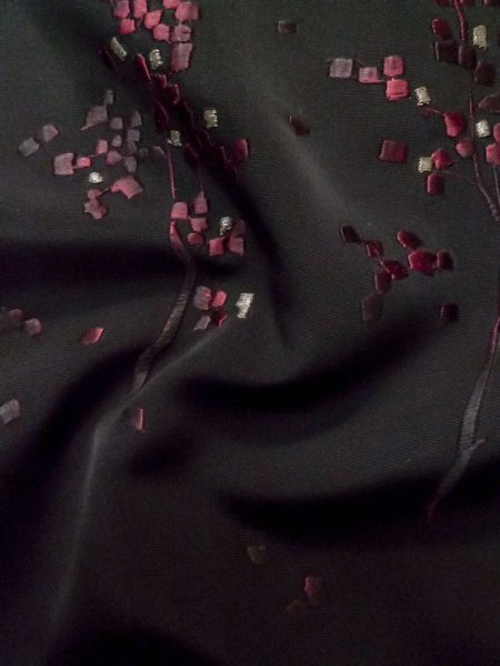 画像13: L0907S Mint  羽織 女性用着物  シルク(正絹)   黒, 木 【中古】 【USED】 【リサイクル】 ★★★★☆ (13)