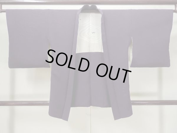 画像1: L0907U  羽織 女性用着物  シルク（正絹）  深い 紫色, 抽象的模様 【中古】 【USED】 【リサイクル】 ★☆☆☆☆ (1)