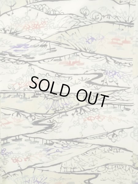 画像3: L0907Z  羽織 女性用着物  シルク(正絹)   オフ ホワイト, 花 【中古】 【USED】 【リサイクル】 ★★☆☆☆ (3)