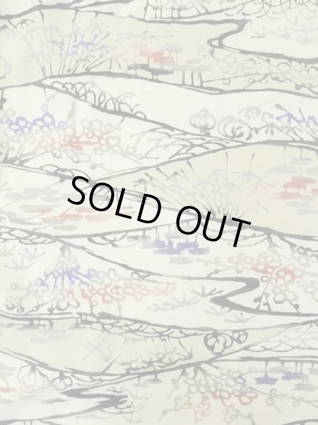 画像4: L0907Z  羽織 女性用着物  シルク(正絹)   オフ ホワイト, 花 【中古】 【USED】 【リサイクル】 ★★☆☆☆ (4)