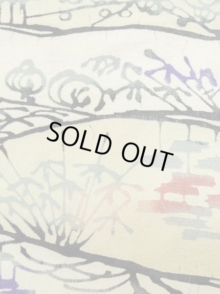 画像5: L0907Z  羽織 女性用着物  シルク(正絹)   オフ ホワイト, 花 【中古】 【USED】 【リサイクル】 ★★☆☆☆ (5)