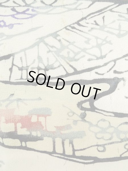 画像7: L0907Z  羽織 女性用着物  シルク(正絹)   オフ ホワイト, 花 【中古】 【USED】 【リサイクル】 ★★☆☆☆ (7)