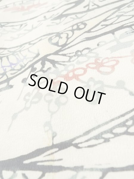 画像8: L0907Z  羽織 女性用着物  シルク(正絹)   オフ ホワイト, 花 【中古】 【USED】 【リサイクル】 ★★☆☆☆ (8)