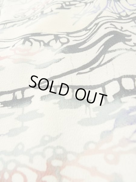 画像9: L0907Z  羽織 女性用着物  シルク(正絹)   オフ ホワイト, 花 【中古】 【USED】 【リサイクル】 ★★☆☆☆ (9)