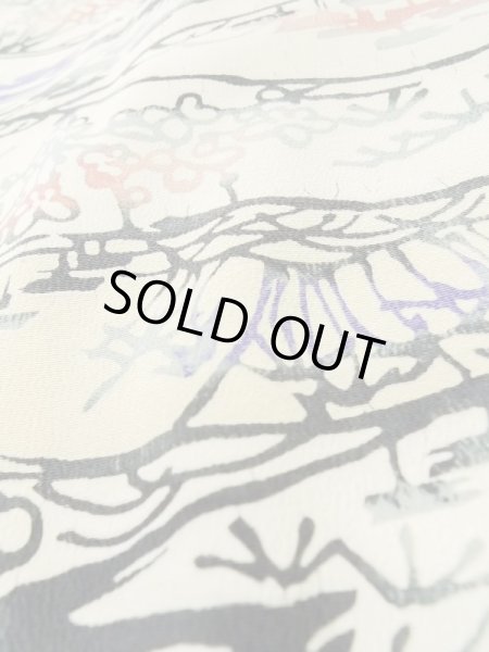 画像10: L0907Z  羽織 女性用着物  シルク(正絹)   オフ ホワイト, 花 【中古】 【USED】 【リサイクル】 ★★☆☆☆ (10)