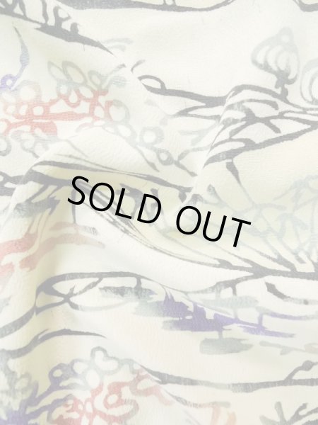 画像12: L0907Z  羽織 女性用着物  シルク(正絹)   オフ ホワイト, 花 【中古】 【USED】 【リサイクル】 ★★☆☆☆ (12)