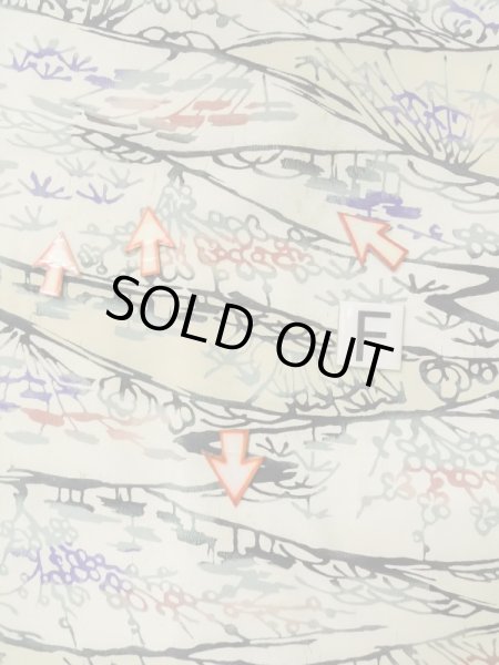 画像19: L0907Z  羽織 女性用着物  シルク(正絹)   オフ ホワイト, 花 【中古】 【USED】 【リサイクル】 ★★☆☆☆ (19)