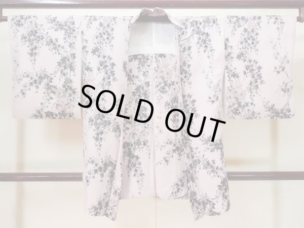 画像1: L0908B  羽織 女性用着物  シルク（正絹）  淡い 桃色, ききょう 【中古】 【USED】 【リサイクル】 ★★☆☆☆ (1)