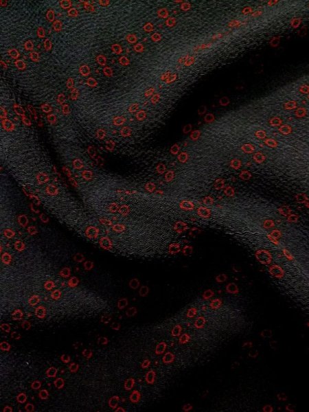 画像9: L0908D  羽織 女性用着物  シルク（正絹）   黒, かのこ 【中古】 【USED】 【リサイクル】 ★★☆☆☆ (9)